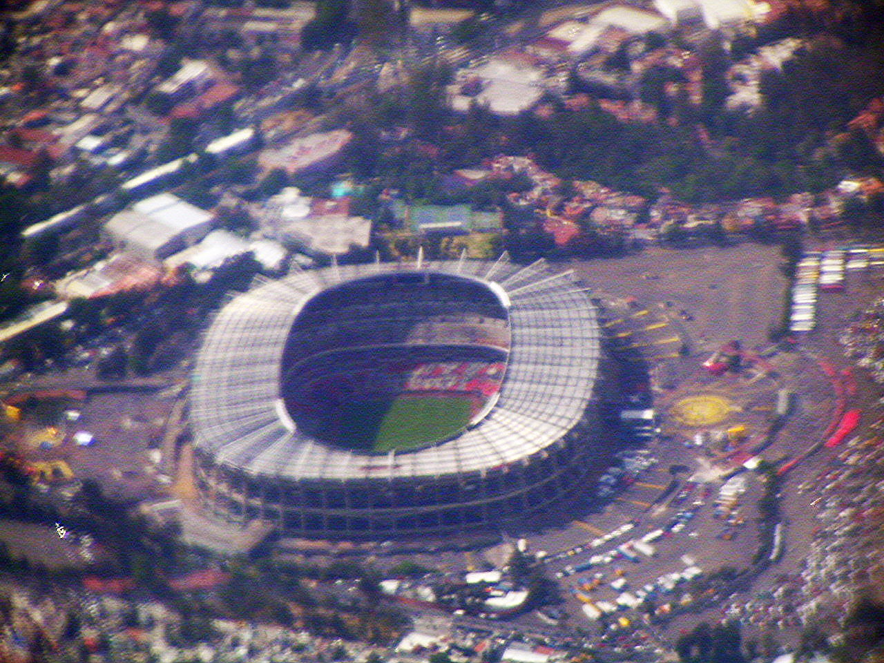 Estadio Azteca seen from above before a Mexico City football night