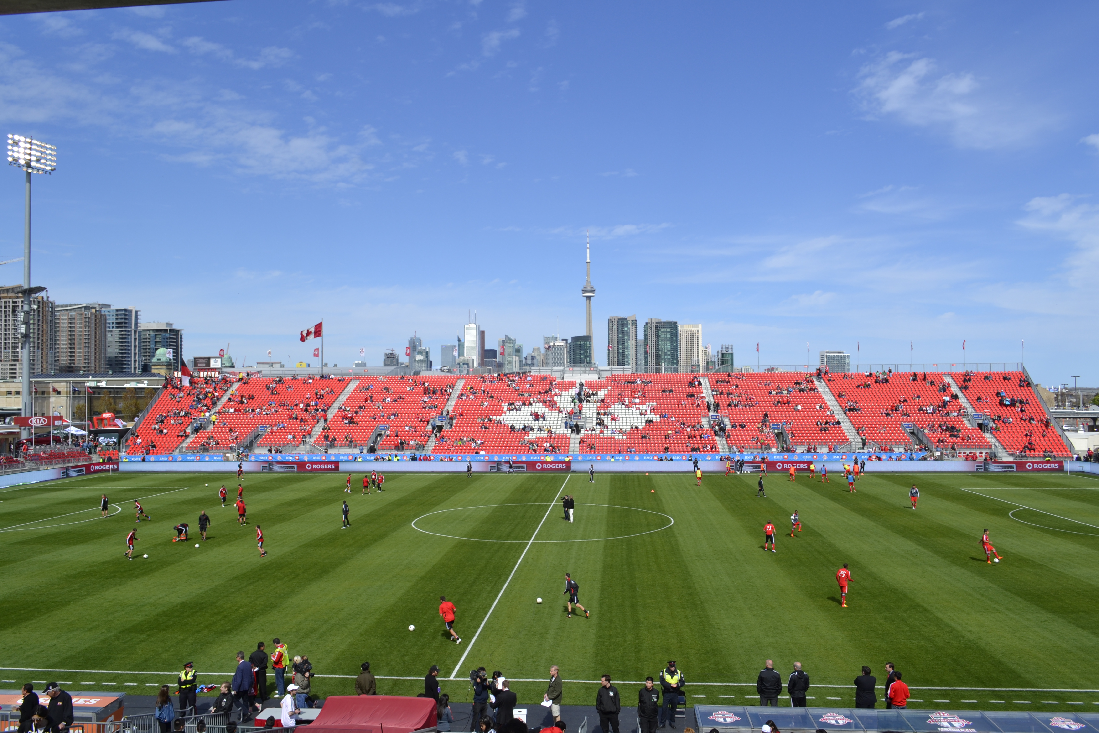East stands at BMO Field in Toronto before a football match