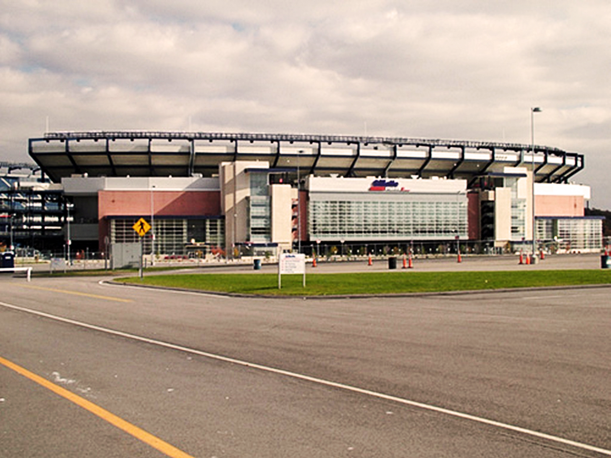 Gillette Stadium in Foxborough before an international football match