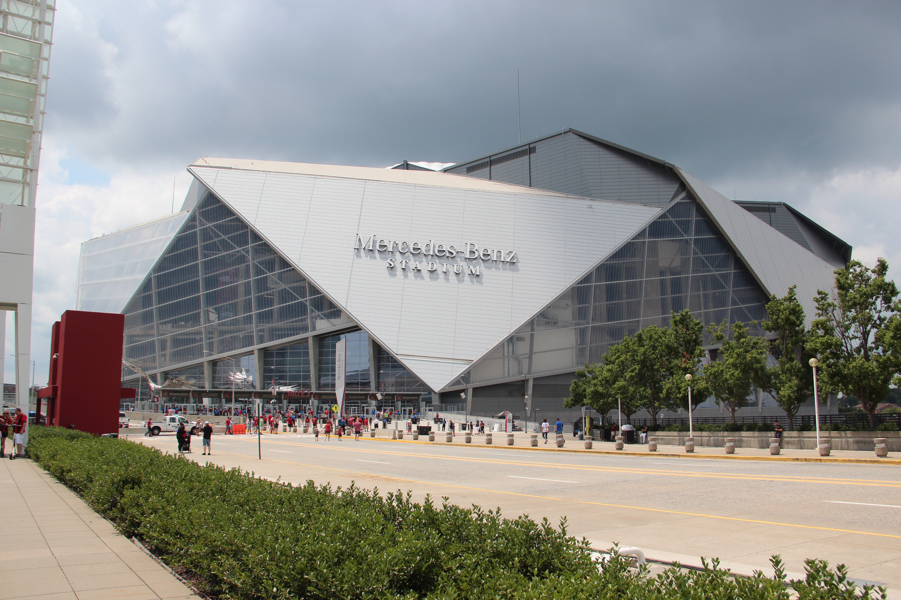 Mercedes-Benz Stadium in Atlanta before a major event