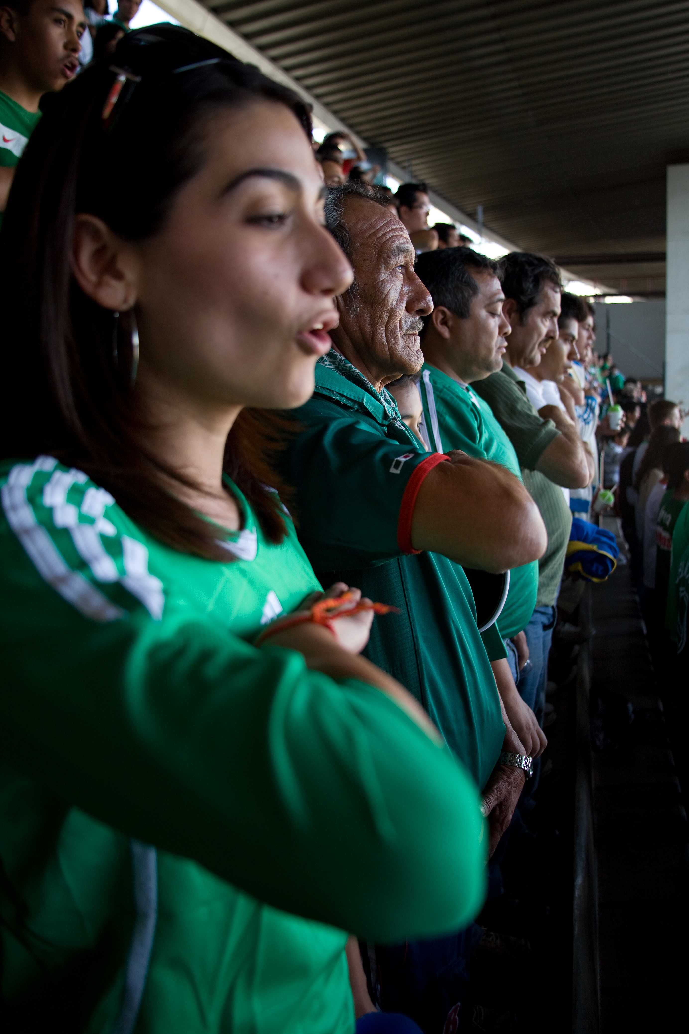 Mexico supporters singing before an international football match