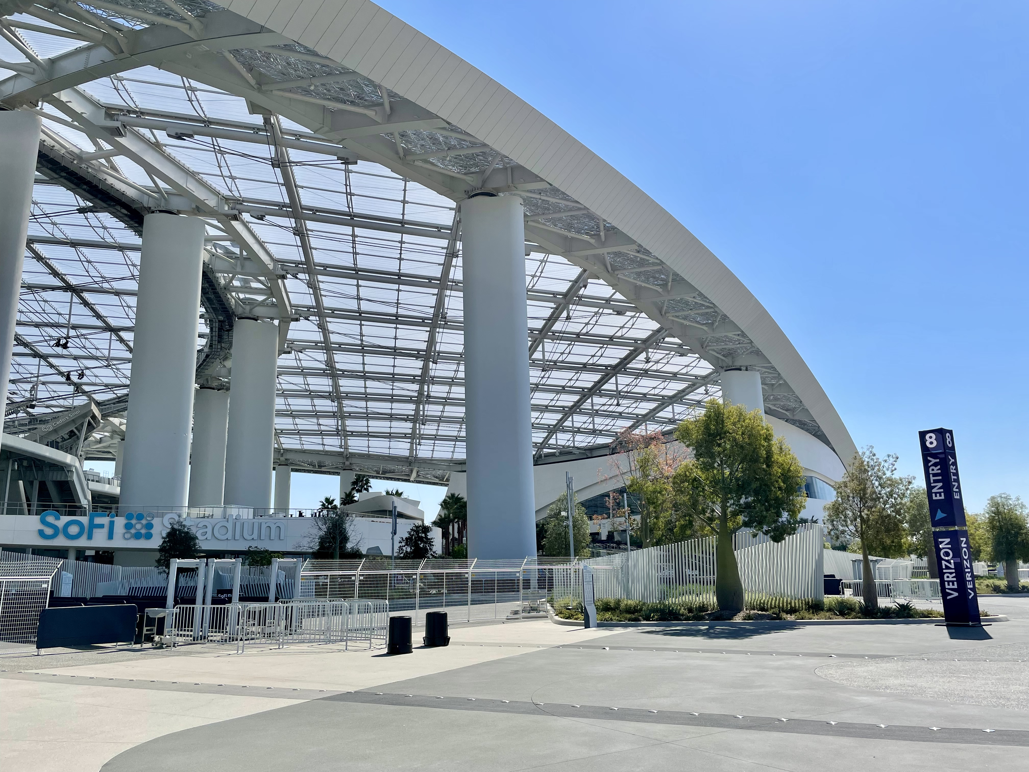SoFi Stadium entrance in Inglewood before a matchday