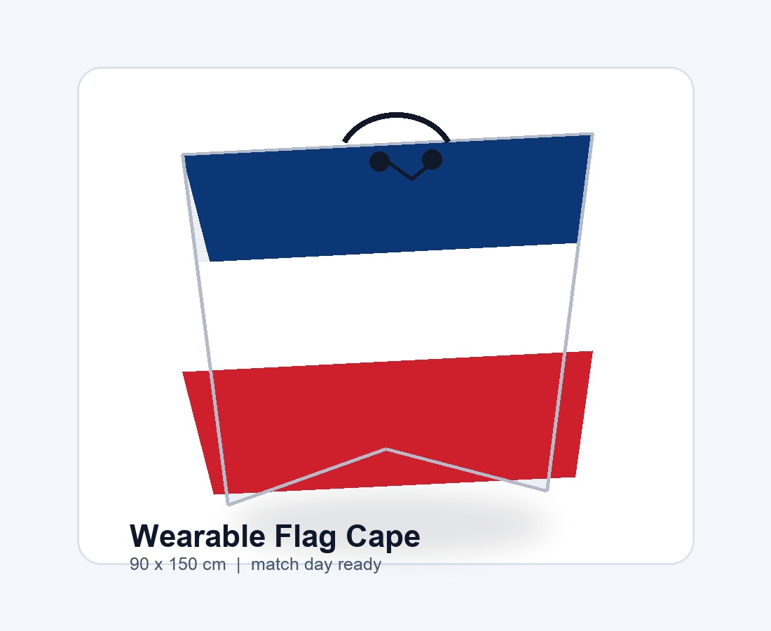 Country color wearable flag cape mockup