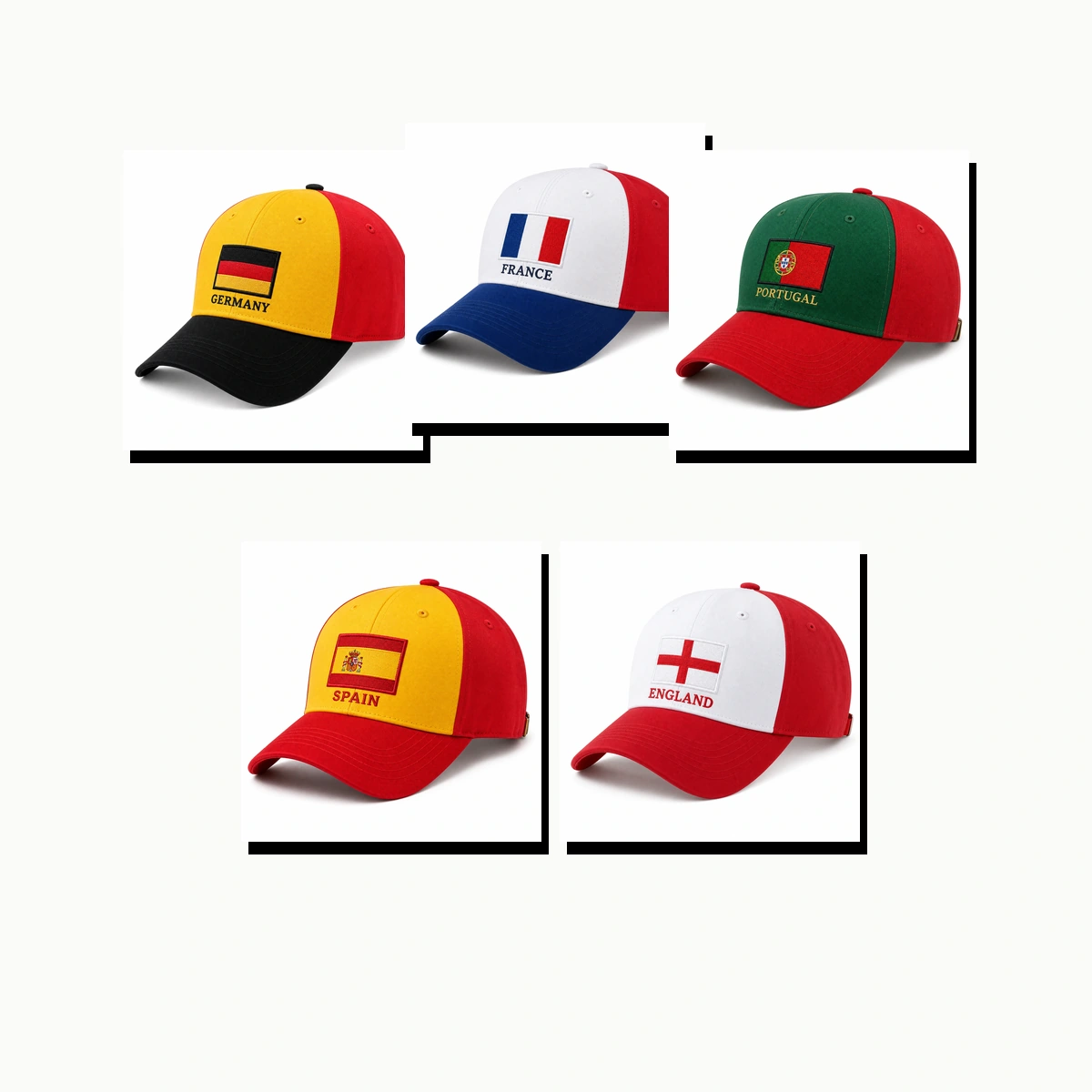 Country color soccer fan cap packaging detail