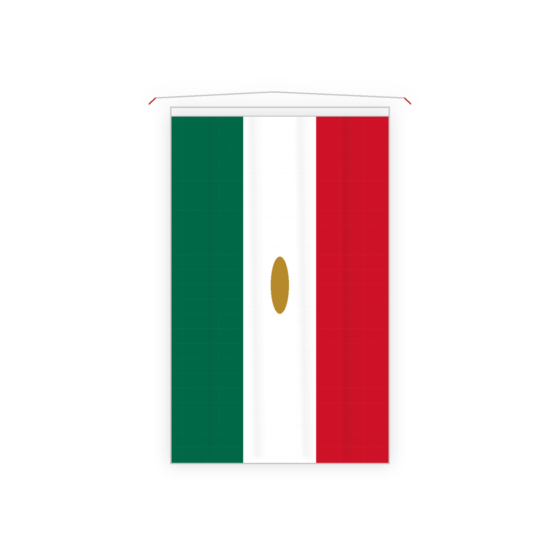 Mexico country-color fan cape on a white background