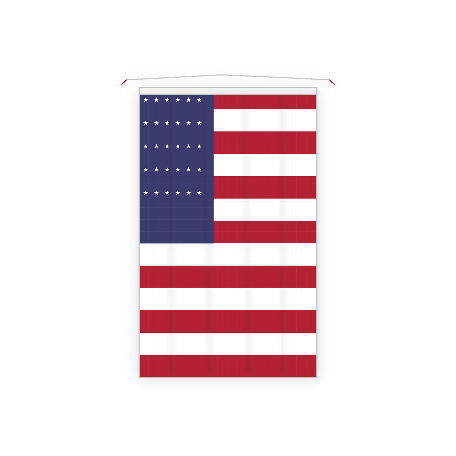 USA country-color fan cape on a white background