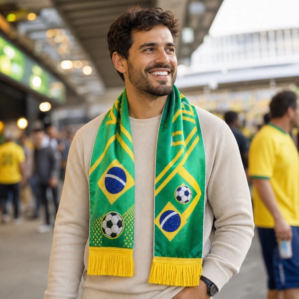 Country satin soccer fan scarf for match-day outfits
