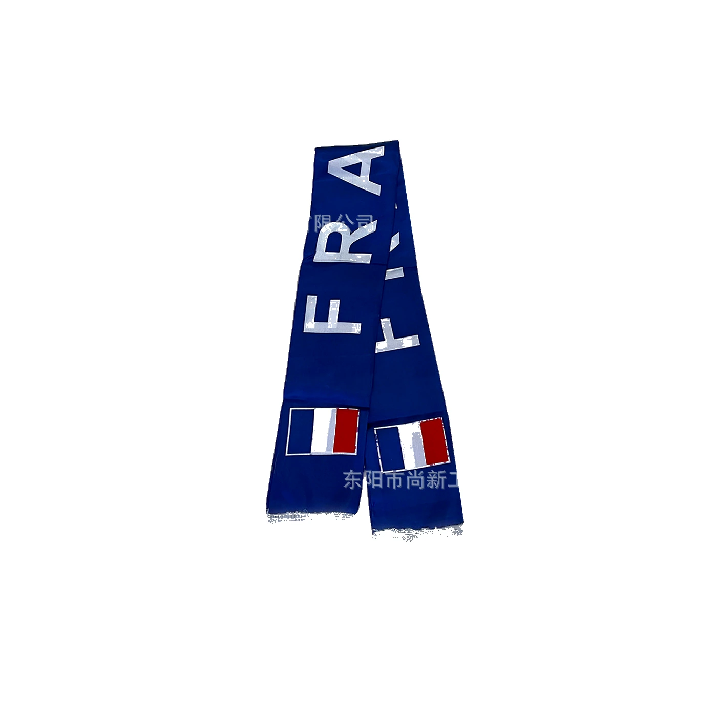 France country-color satin fan scarf on a white background