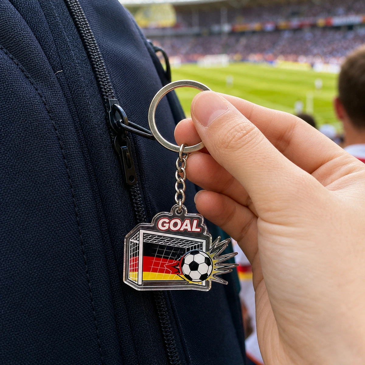 Flame Soccer Acrylic Keychain